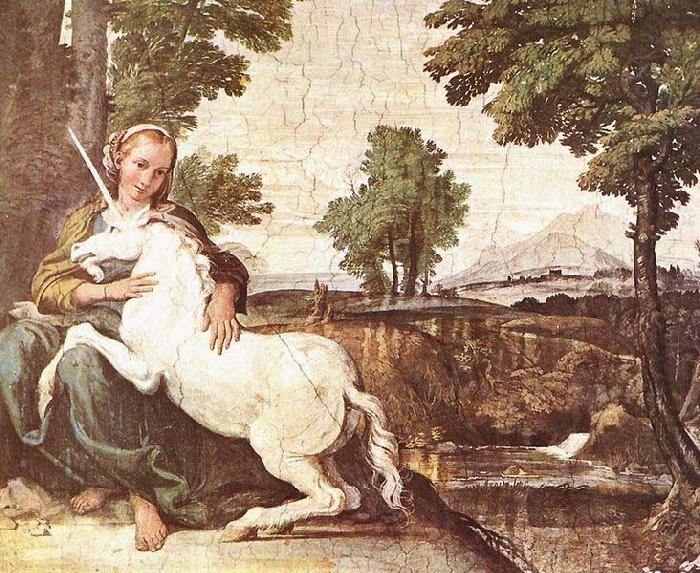 Domenico Zampieri A Virgin with a Unicorn, china oil painting image